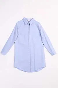TLD Women Allday Blue Hidden Snap Tunic Shirt - Düsseldorf