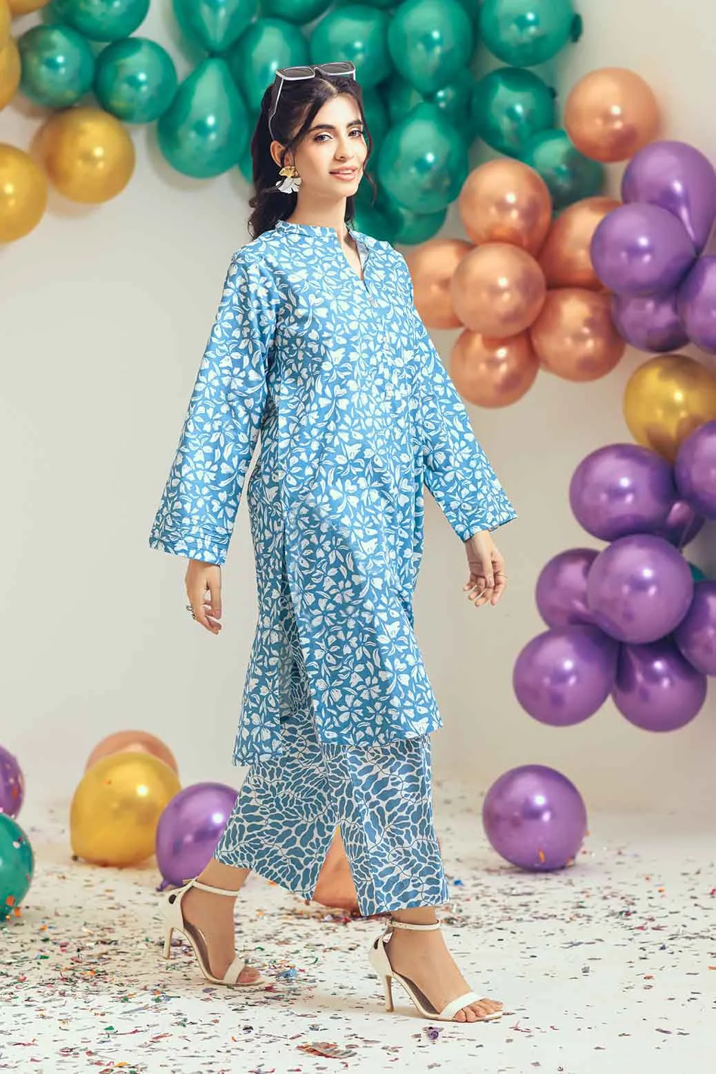 TURQUOISE-POPLIN-2 PIECE (WS2232P03)