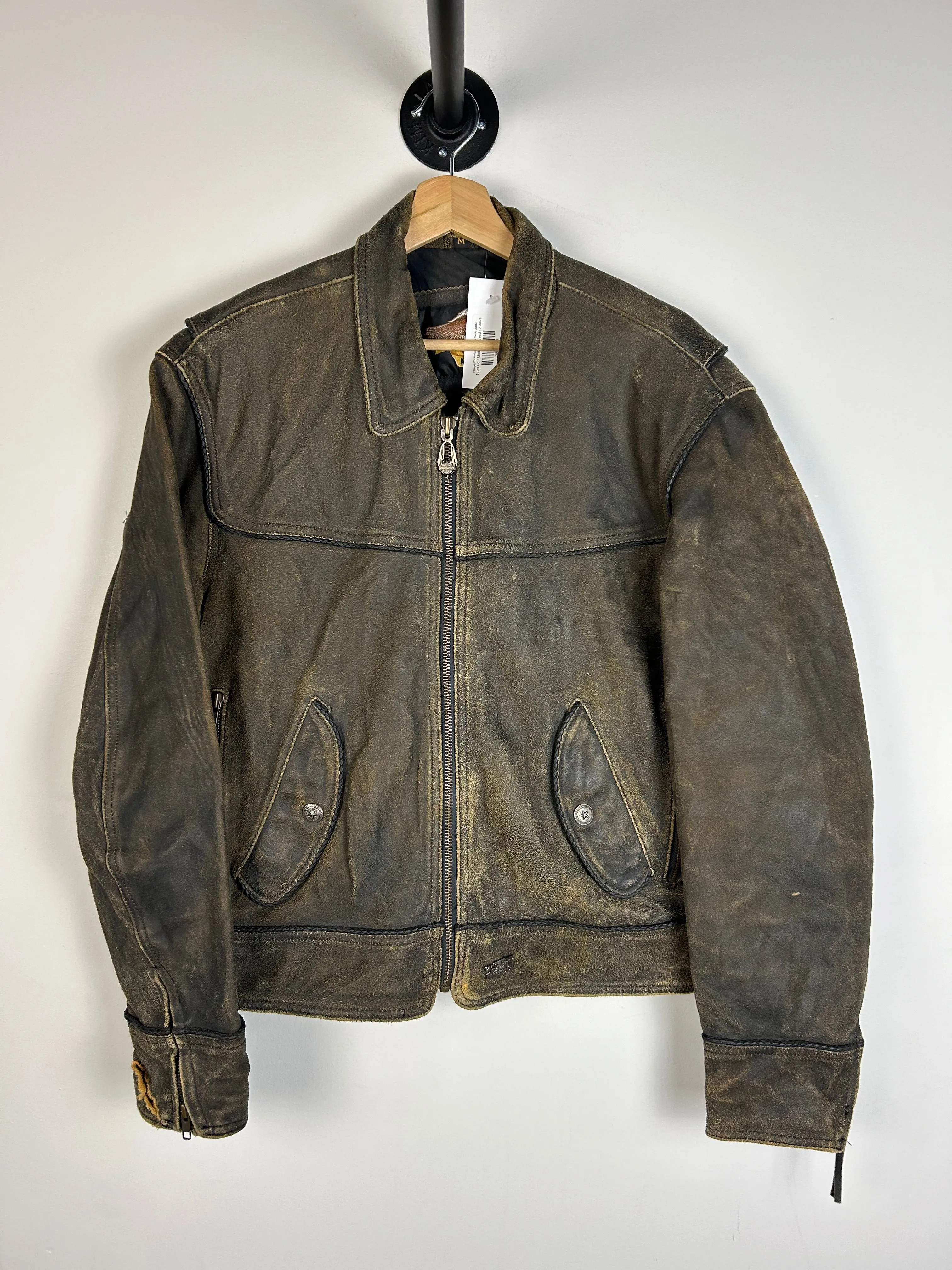 Vintage 90's Harley Davidson Faded Leather Jacket