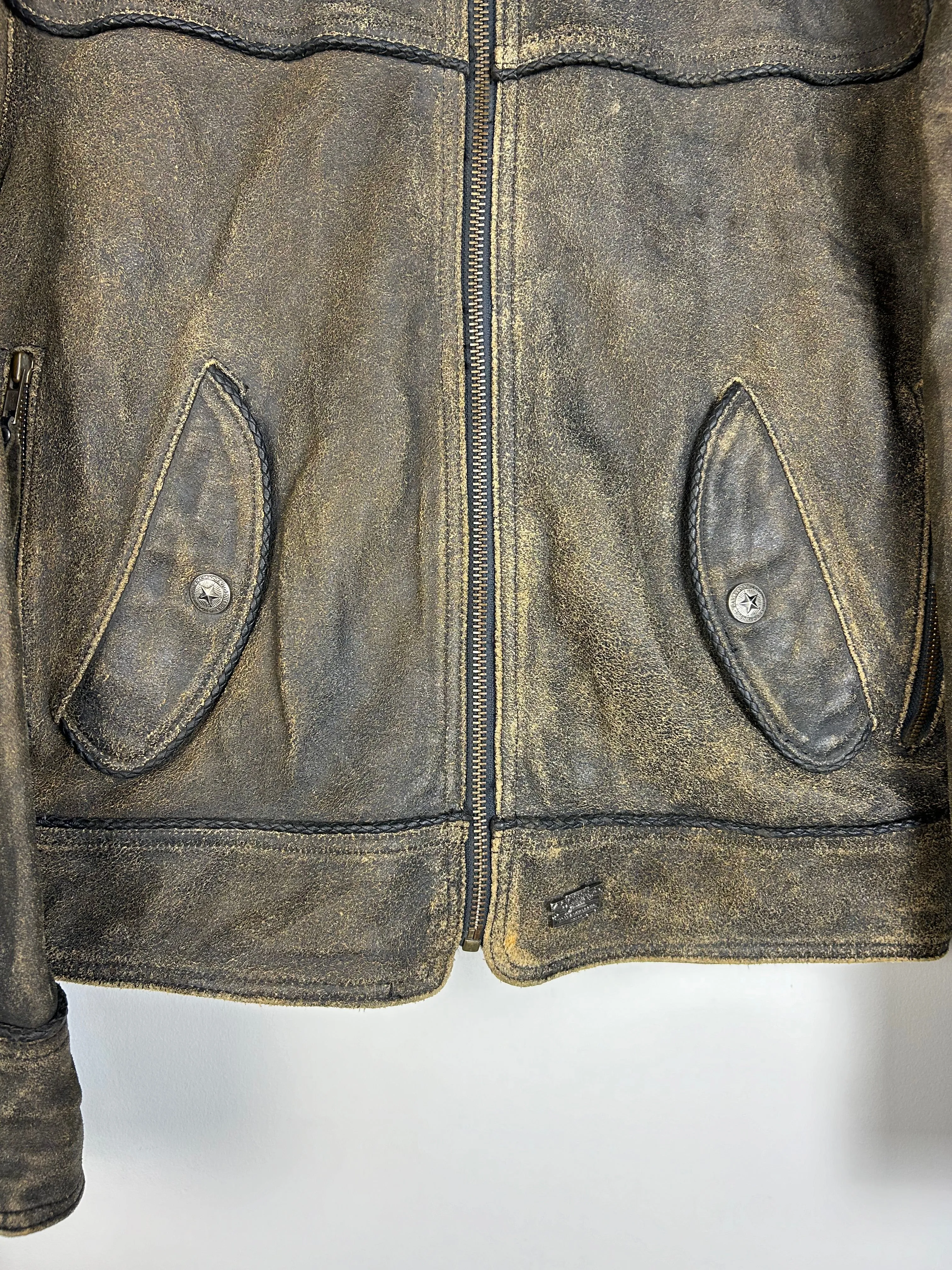 Vintage 90's Harley Davidson Faded Leather Jacket
