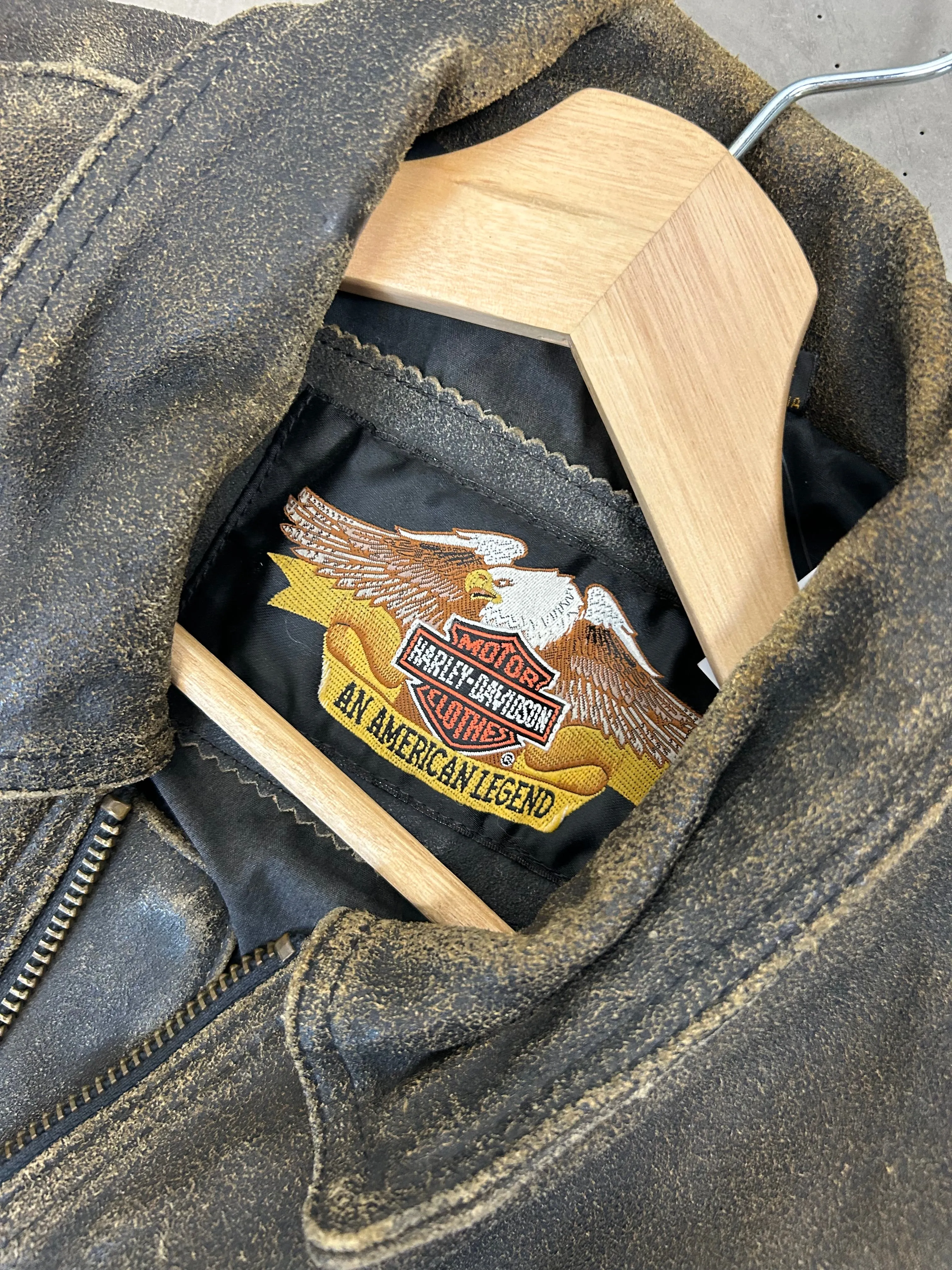 Vintage 90's Harley Davidson Faded Leather Jacket