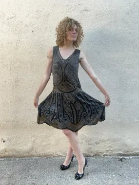 Vintage Glass Bead Sequin Flapper Dress