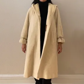 Vintage Off White Teddy Coat - Llama Mohair - Hucke