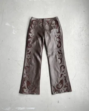 Vintage Western Brown Leather & Suede Pants