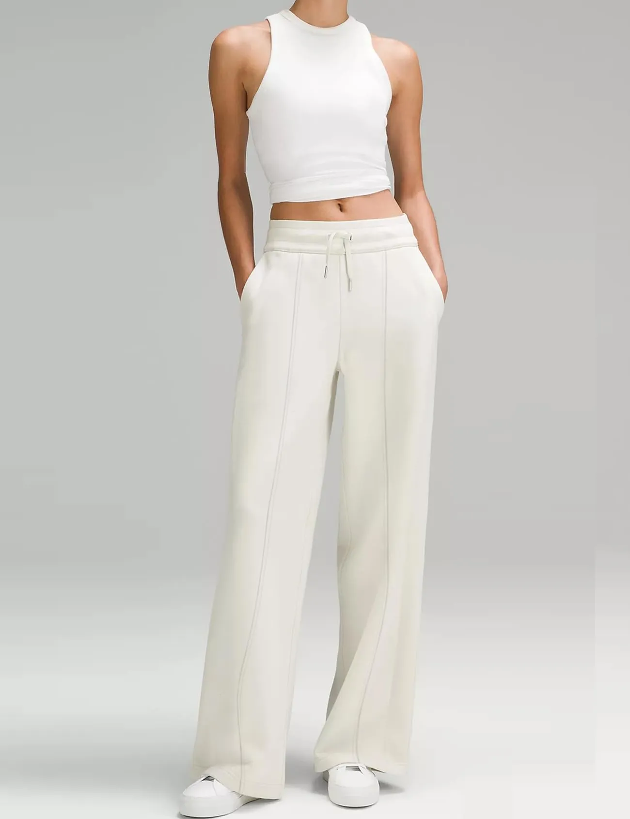 Women's Drawstring Ribbed Waisted Sweatpants