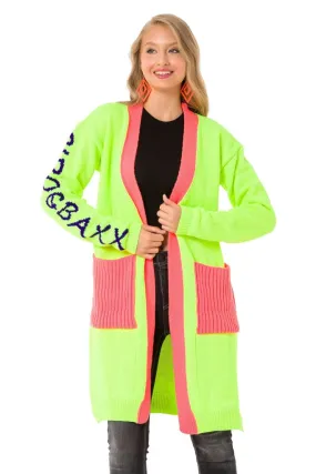 WP242 Neon Women's Tunic Length Cardigan