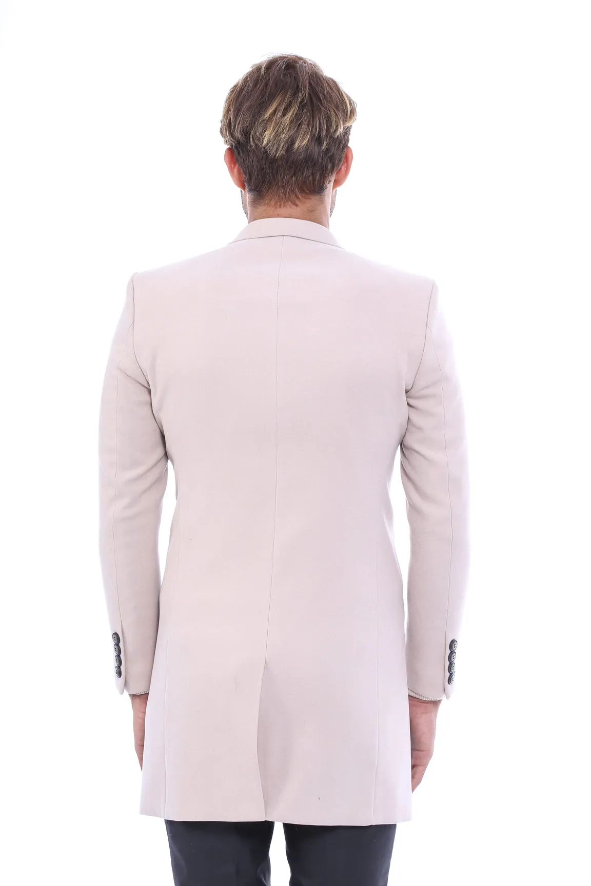 WSS Beige Men Long Coat  - Pola de Siero