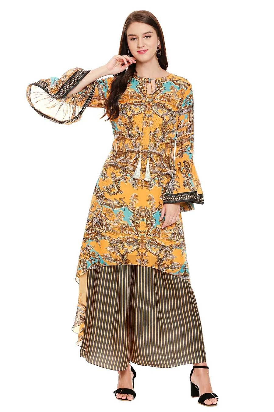 Yellow Tunic & Pants Co-Ord Set