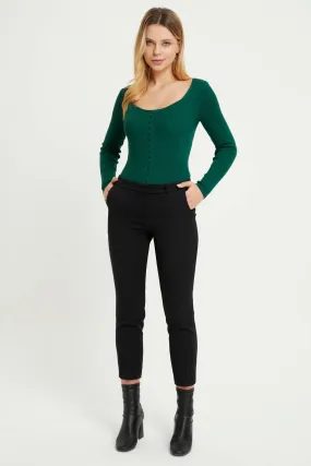 ZRF Women Cigarette 3 Button Pants - Black - Völklingen