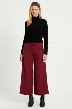 ZRF Women Wide Leg 3 Button Pants - Purple - Chervonohrad