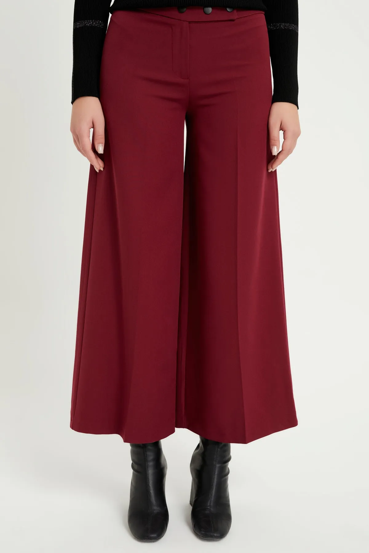 ZRF Women Wide Leg 3 Button Pants - Purple - Chervonohrad